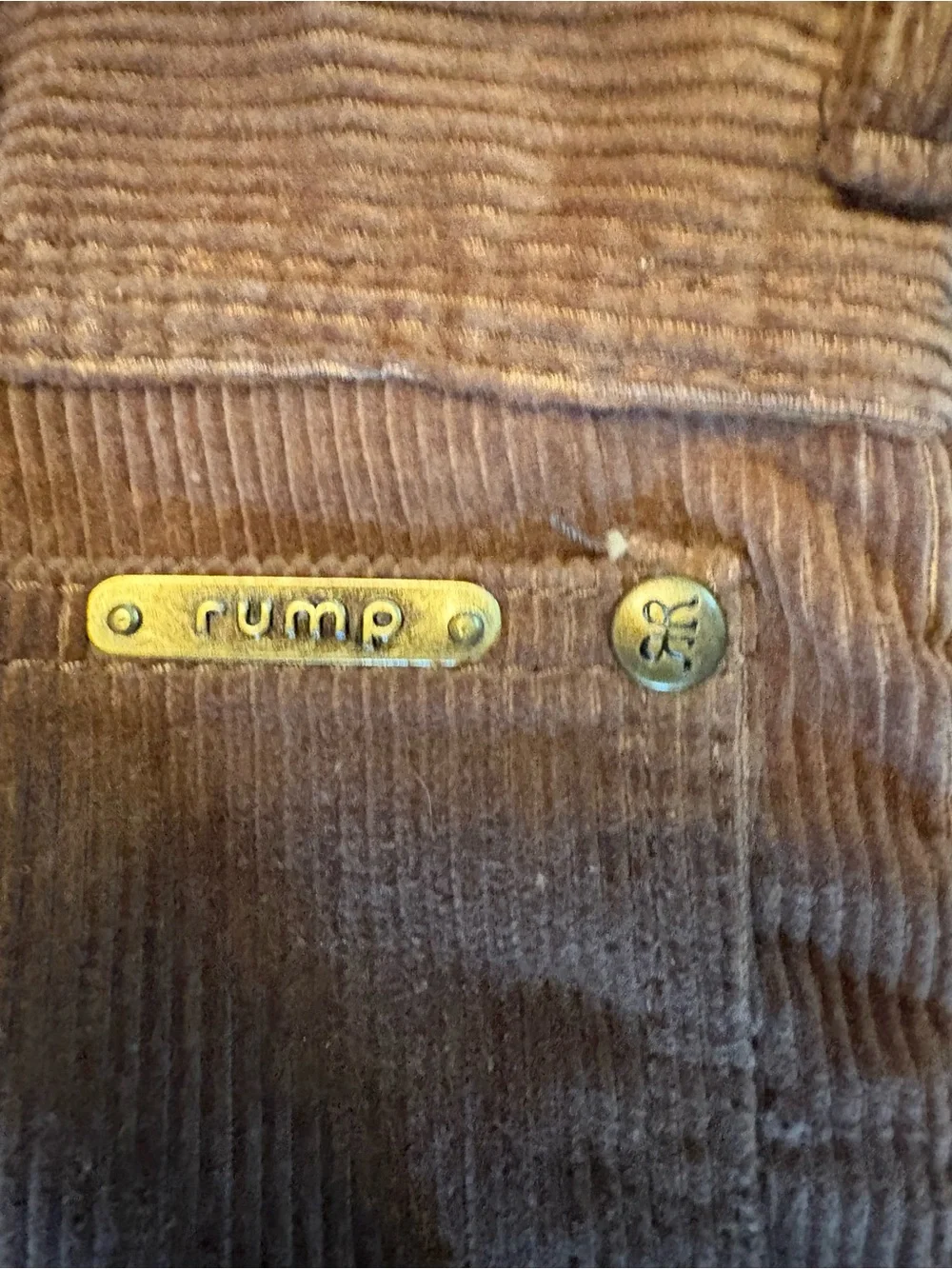 Vintage Rump Brown Corduroy Pants Made in Hong Kong High Rise 28 70s 80s Cotton
